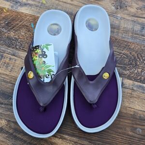 Summer Pool Beach Stylish Purple Flip-Flops for Women Size 11